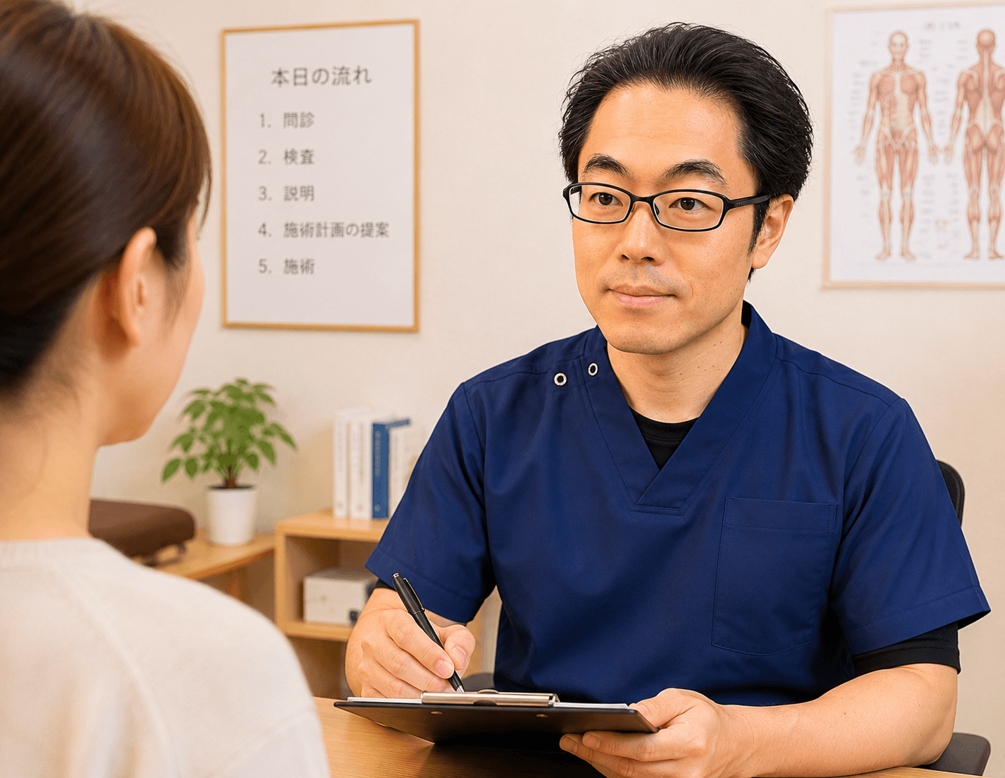 院長が施術内容を説明している様子
